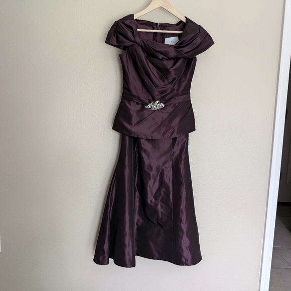 Alfred Angelo Dresses & Skirts - Alfred Angelo 7215 Mother of the Bride Dress Luxe Taffeta Evening Gown Set 4